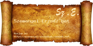 Szemenyei Erzsébet névjegykártya